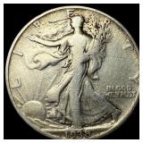 1938-D Silver Walking Liberty Half Dollar  LIGHTL