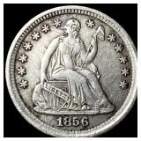 1856 Silver Seated Liberty Half Dime NEARLY  UNCI