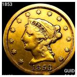 1853 $2.50 Gold Quarter Eagle CHOICE AU