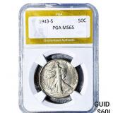 1943-S Walking Liberty Half Dollar PGA MS65