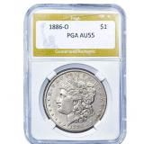 1886-O Morgan Silver Dollar PGA AU55