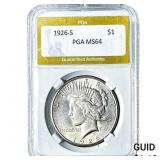 1926-S Silver Peace Dollar PGA MS64