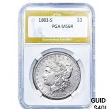 1881-S Morgan Silver Dollar PGA MS64