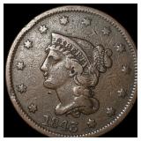 1843 Braided Hair Large Cent ABOUT  UNCIRCULATED