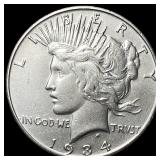 1934-S Silver Peace Dollar CHOICE AU