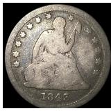 1843 Seated Liberty Quarter LIGHTLY  CIRCULATED