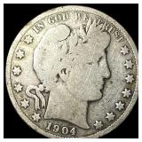 1904-S Silver Barber Half Dollar LIGHTLY  CIRCULA