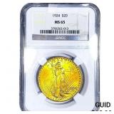 1924 $20 Gold Double Eagle NGC MS65