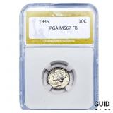 1935 Mercury Silver Dime PGA MS67 FB