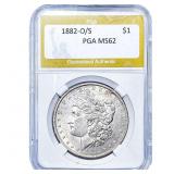 1882-O/S Morgan Silver Dollar PGA MS62