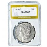 1898-S Morgan Silver Dollar PGA MS64