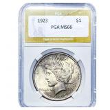 1923 Silver Peace Dollar PGA MS66