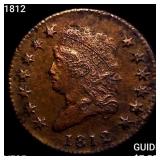 1812 Classic Head Large Cent ABOUT UNCIRCULATED