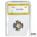 1931 Mercury Silver Dime PGA MS66