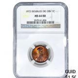 1972 Wheat Cent NGC MS64 RB DDO