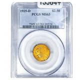1925-D $2.50 Gold Quarter Eagle PCGS MS63
