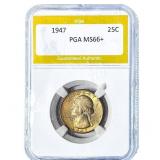 1947 Washington Silver Quarter PGA MS66+