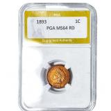 1893 Indian Head Cent PGA MS64 RD