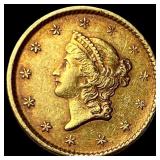 1853 Gold $1 Liberty Head Type 1 CLOSELY  UNCIRCU
