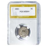 1882 Shield Nickel PGA MS64+