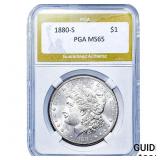 1880-S Morgan Silver Dollar PGA MS65