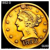 1852-D $5 Gold Half Eagle CHOICE AU
