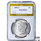 1887-S Morgan Silver Dollar PGA MS63