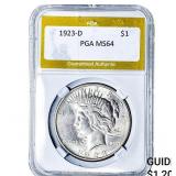 1923-D Silver Peace Dollar PGA MS64