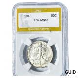 1945 Walking Liberty Half Dollar PGA MS65