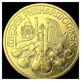 1999 1/10oz Gold Austrian Philharmonic 200  Schil