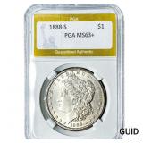 1888-S Morgan Silver Dollar PGA MS63+