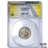 1938-D Buffalo Nickel ANACS MS65