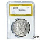 1898-S Morgan Silver Dollar PGA MS64