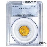 1925-D $2.50 Gold Quarter Eagle PCGS MS63
