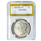 1878 Rev 79 Morgan Silver Dollar PGA MS61