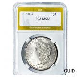 1887 Morgan Silver Dollar PGA MS66