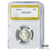 1932-S Washington Silver Quarter PGA MS65