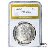 1885-O Morgan Silver Dollar PGA MS65