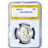 1948-D Franklin Half Dollar PGA MS66 FBL