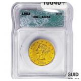 1853 $10 Gold Eagle ICG AU58
