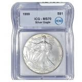 1999 Silver Eagle ICG MS70