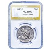 1925-S Jubilee Half Dollar PGA MS64