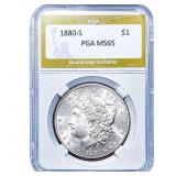 1880-S Morgan Silver Dollar PGA MS65