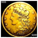 1835 $5 Gold Half Eagle ABOUT UNCIRCULATED