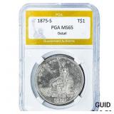 1875-S Silver Trade Dollar PGA MS65 Detail
