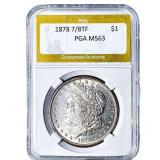 1878 7/8TF Morgan Silver Dollar PGA MS63