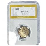 1883 Morgan Silver Nickel PGA MS65 No Cents