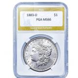 1883-O Morgan Silver Dollar PGA MS66
