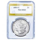 1890-CC Morgan Silver Dollar PGA MS63