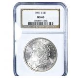 1881-S Morgan Silver Dollar NGC MS65